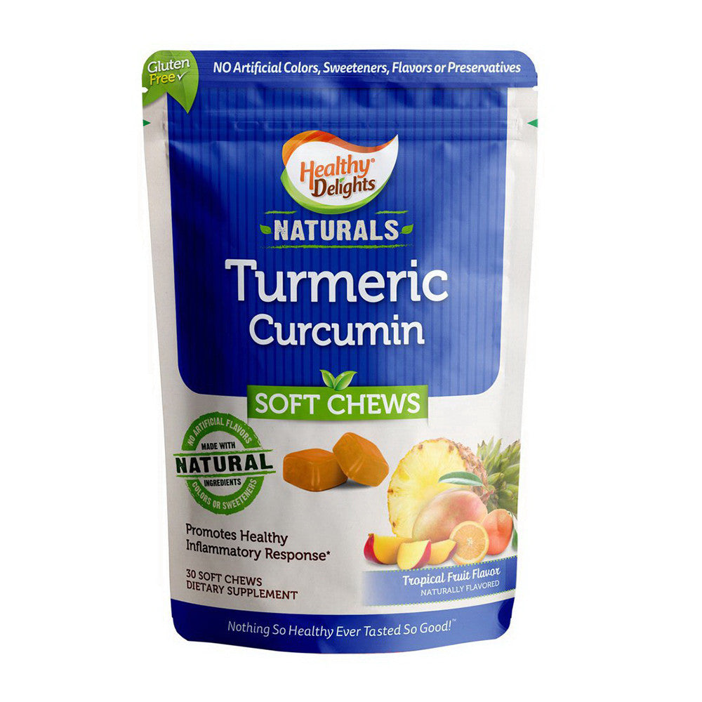 Healthy Delights Naturals Turmeric Curcumin Soft Chews, Tropical Fruit, 30 Ea